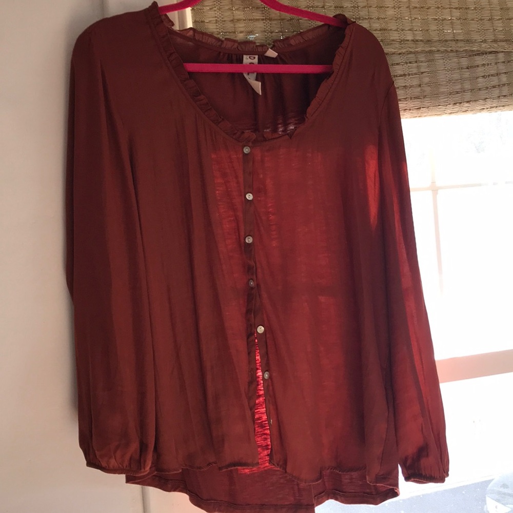 Anthropologie brown blouse